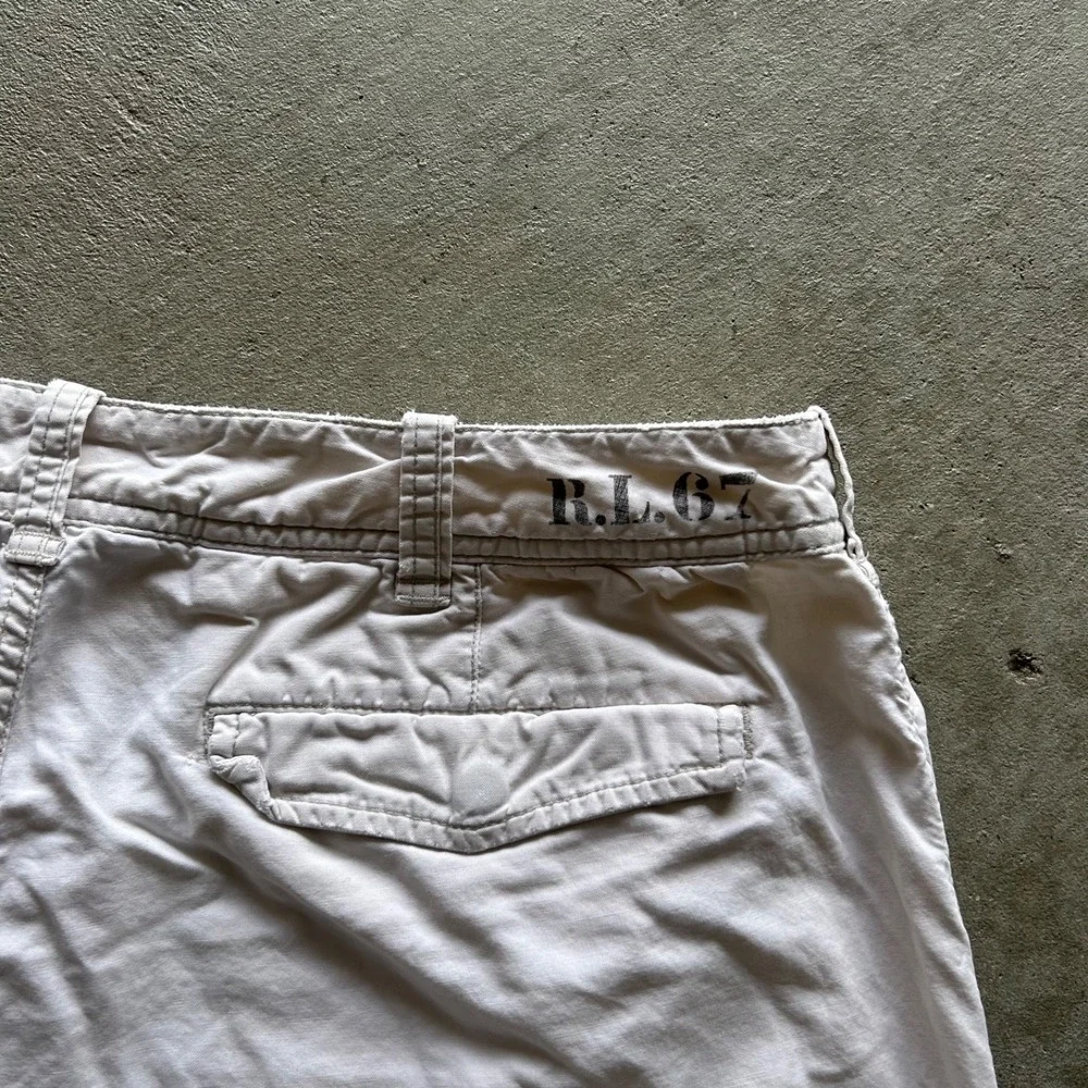 Vintage Polo Ralph Lauren Military Issue Cargo Shorts Size 36‎ White 1967